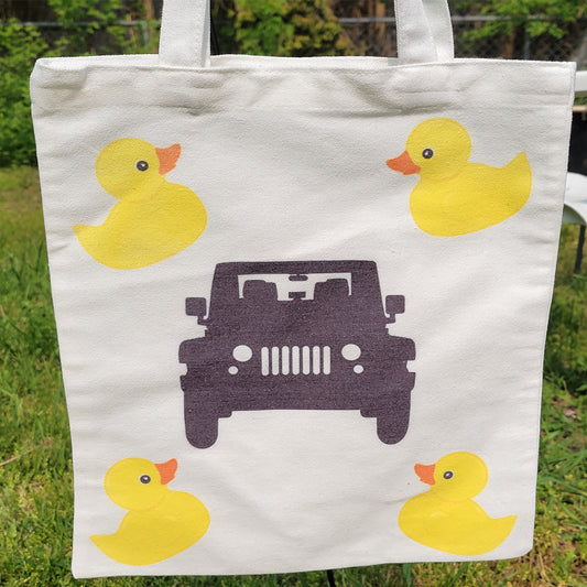 Duckin Around Tote Bag • 4-Ducks & A Jeep